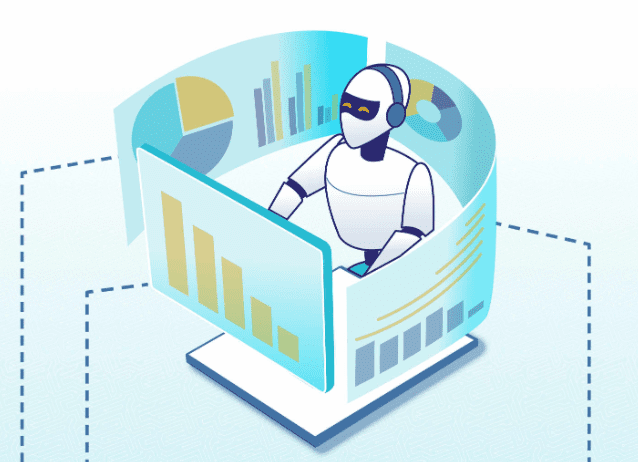 Robot working on the internet
