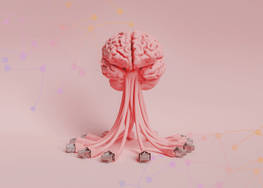A brain with tentacles that turn into internet cable connections