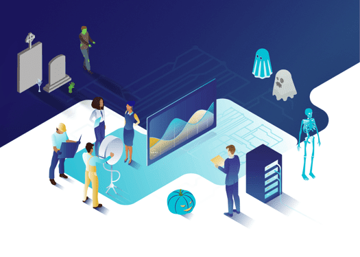 Spooky isometric image for Halloween them
