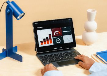 Laptop on desk