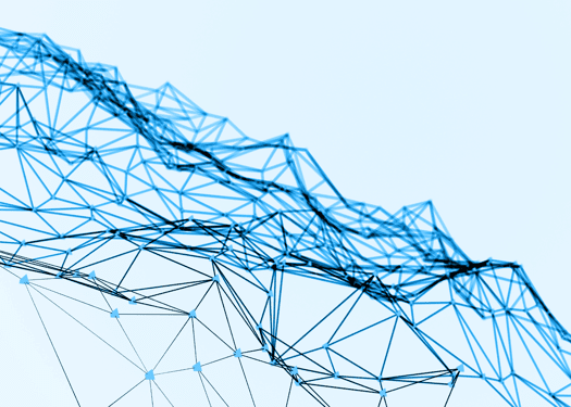 Light blue background with a darker blue geometric web