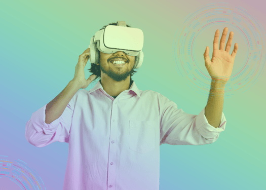 Man wearing a VR headset
