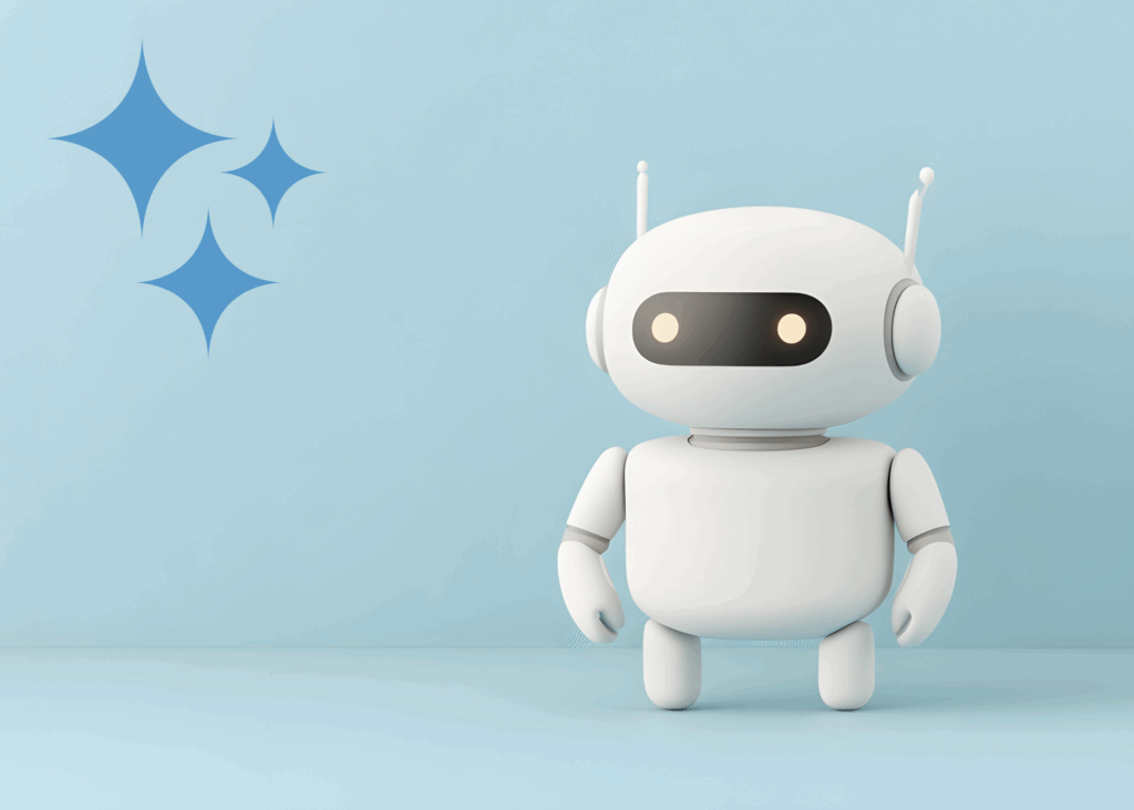 AI robot with a blue background